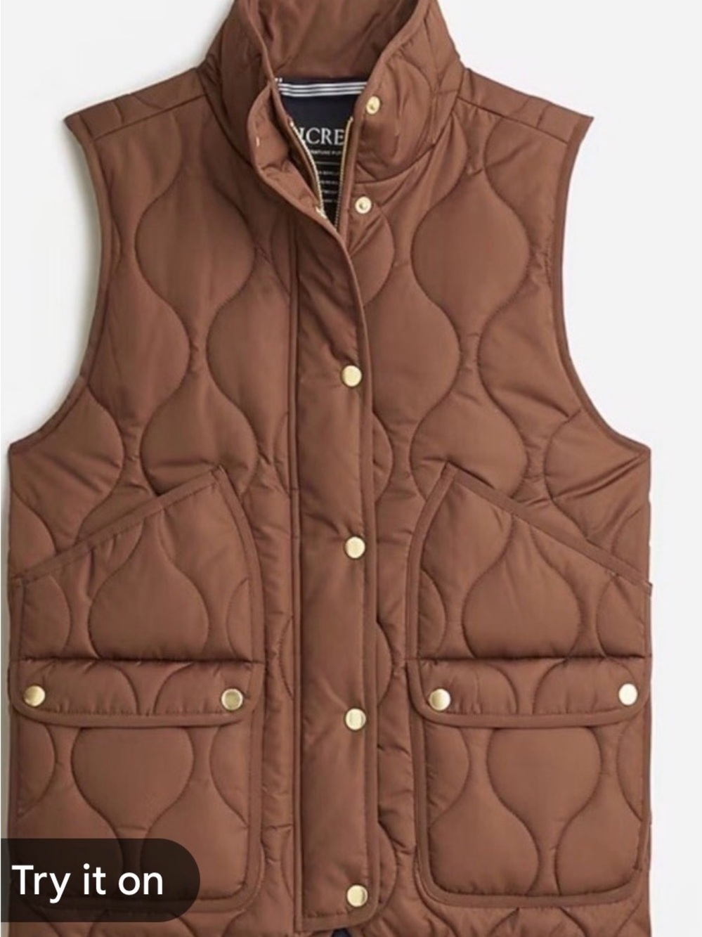 J.Crew New Quilted Excursion Vest | brown | Size XS